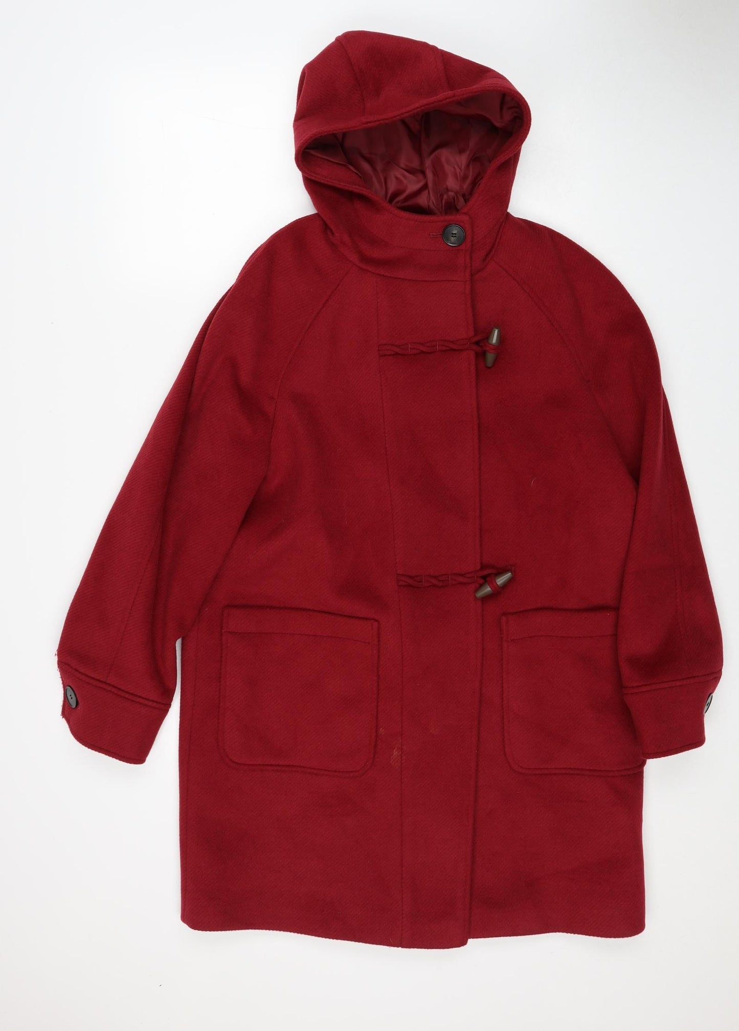 Marks and Spencer Womens Red Pea Coat Coat Size 12 Zip