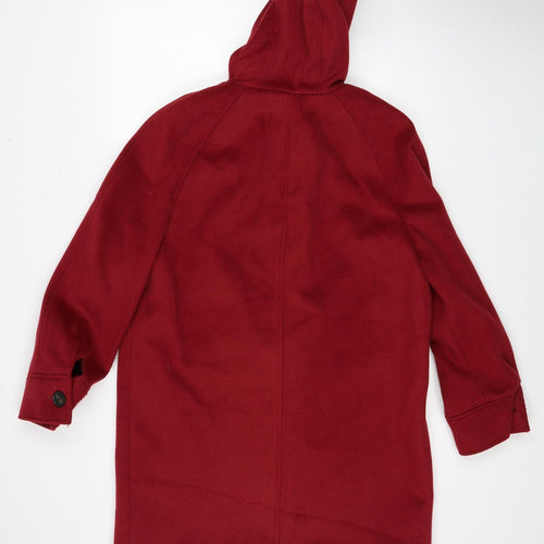 Marks and Spencer Womens Red Pea Coat Coat Size 12 Zip