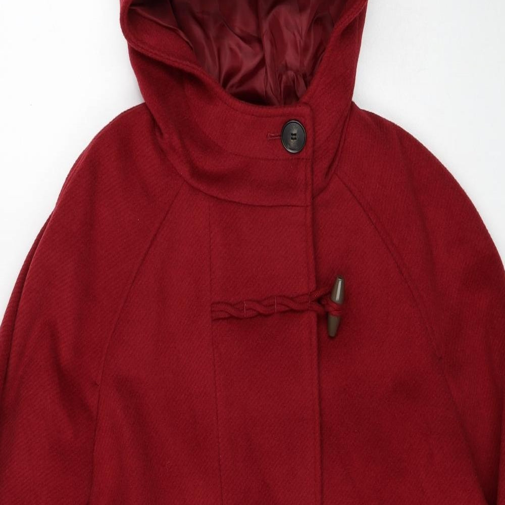 Marks and Spencer Womens Red Pea Coat Coat Size 12 Zip