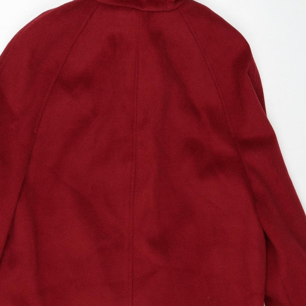 Marks and Spencer Womens Red Pea Coat Coat Size 12 Zip