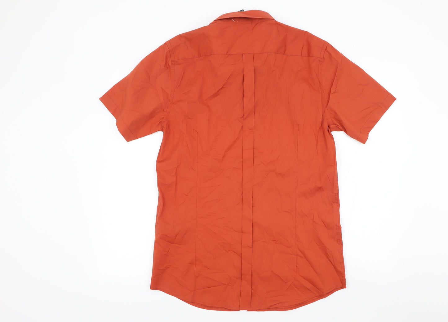 Cold Method Mens Orange Cotton Button-Up Size XL Collared Button