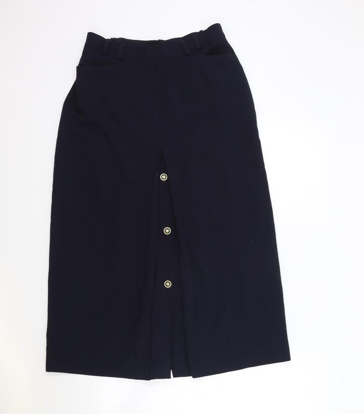 Hammerschmid Womens Blue Polyester Straight & Pencil Skirt Size 10 Zip