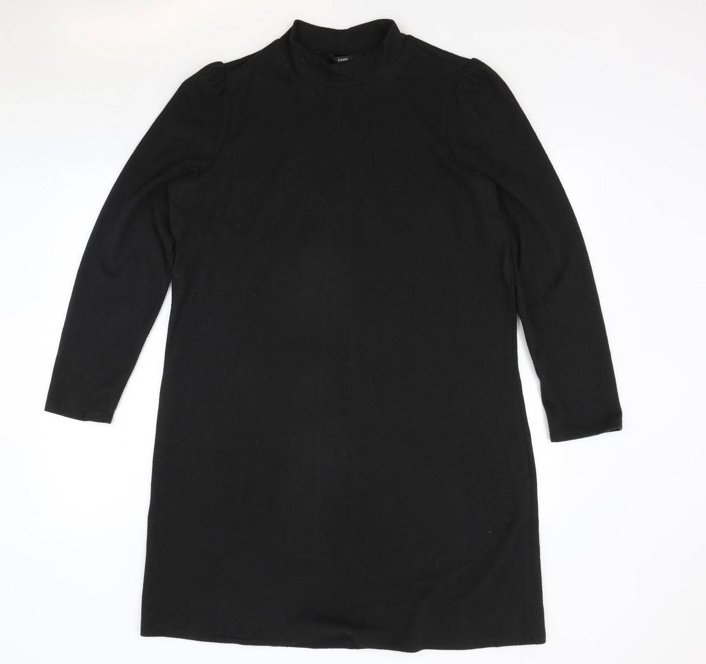 George Womens Black Polyester Jumper Dress Size 18 Mock Neck Pullover