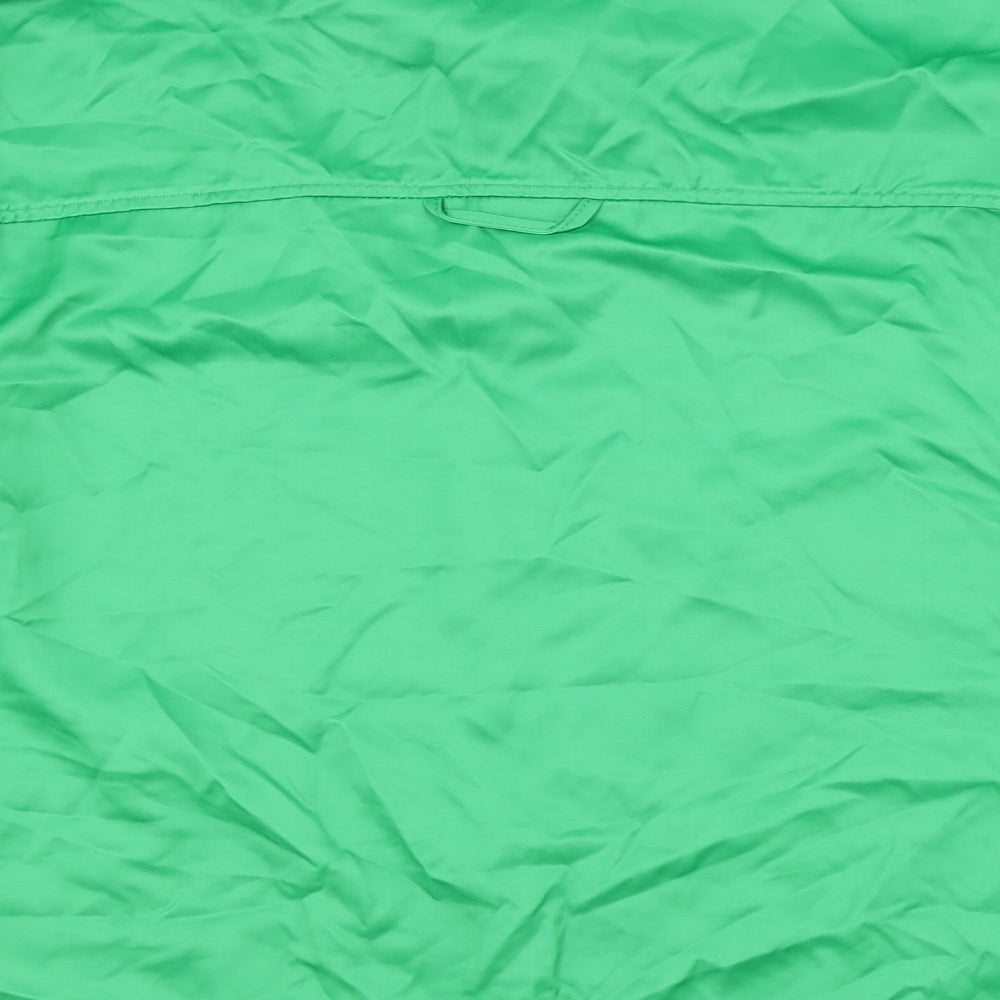 Zara Womens Green Viscose Basic Button-Up Size L Collared