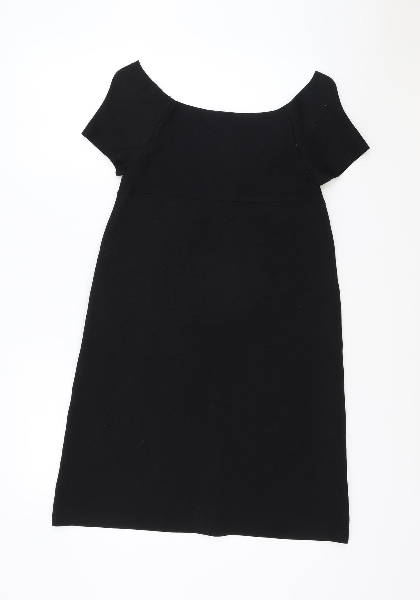 Zara Womens Black Viscose A-Line Size S Boat Neck Pullover