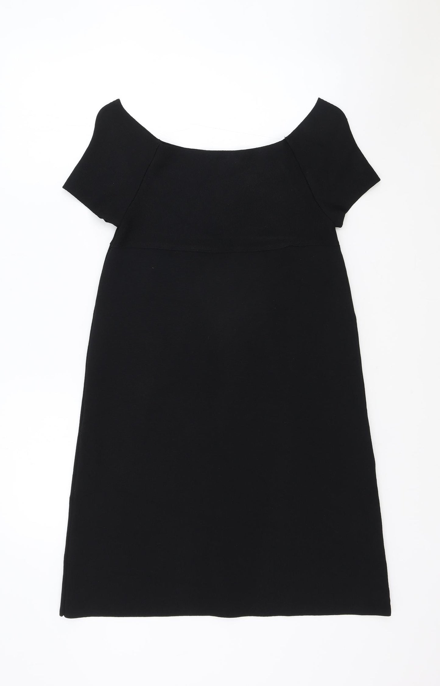 Zara Womens Black Viscose A-Line Size S Boat Neck Pullover