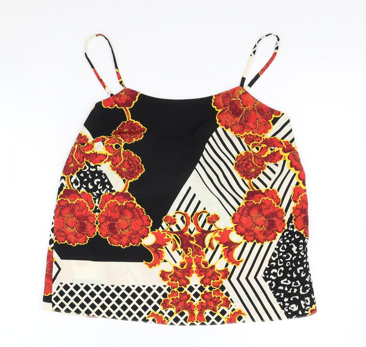 River Island Womens Multicoloured Geometric Polyester Camisole Tank Size 10 Scoop Neck