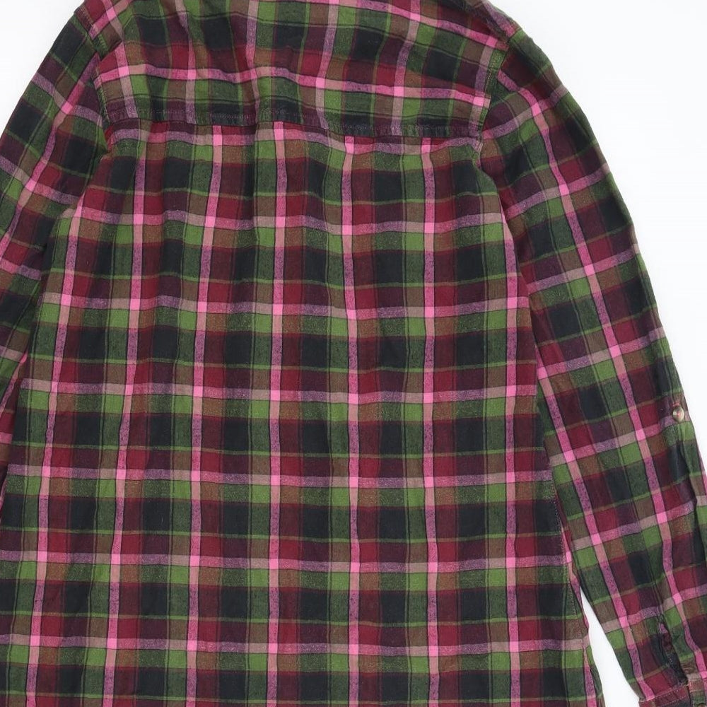 George Womens Multicoloured Check Cotton Basic Button-Up Size 14 Collared