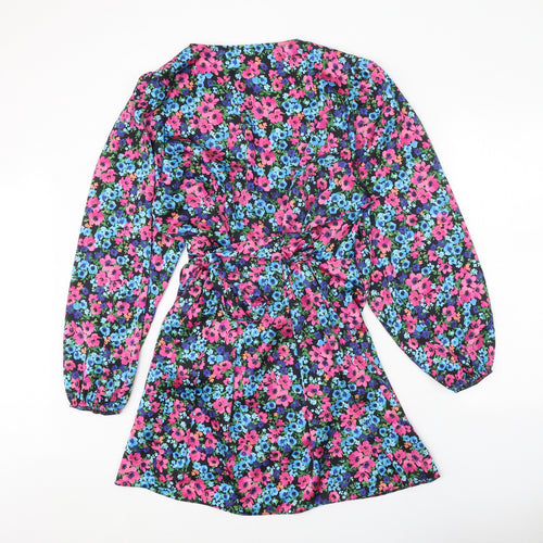 George Womens Multicoloured Floral Polyester Wrap Dress Size 20 V-Neck Tie