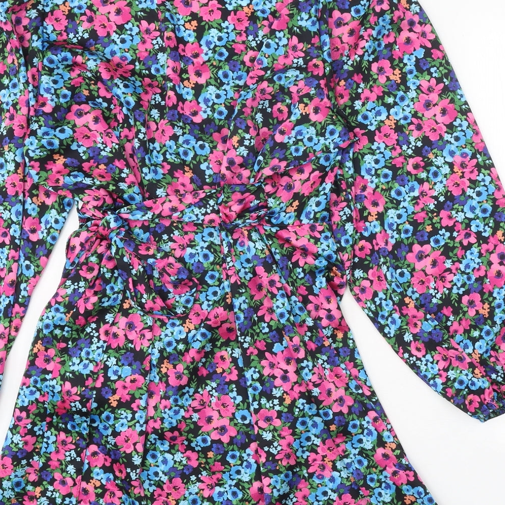 George Womens Multicoloured Floral Polyester Wrap Dress Size 20 V-Neck Tie