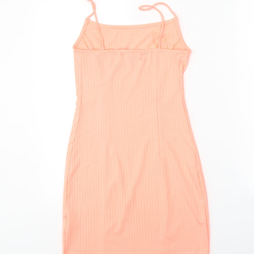 Primark Womens Pink Polyester Tank Dress Size 6 Square Neck Pullover