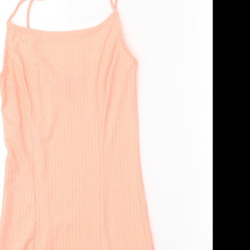 Primark Womens Pink Polyester Tank Dress Size 6 Square Neck Pullover
