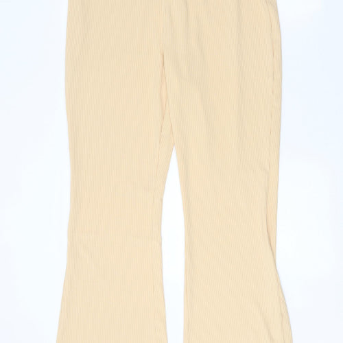 Preworn Womens Beige Polyester Trousers Size XL Regular