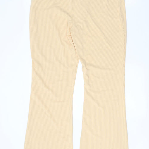 Preworn Womens Beige Polyester Trousers Size XL Regular