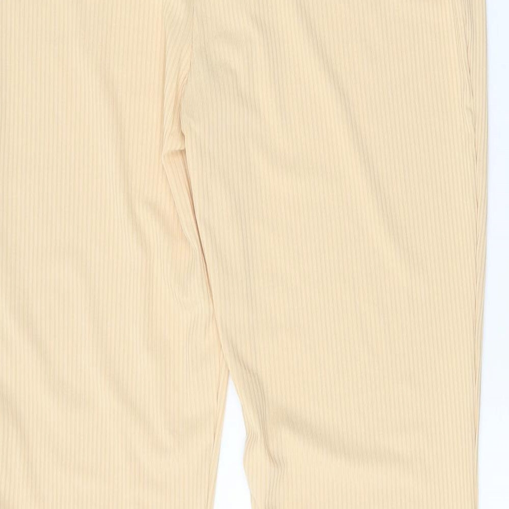 Preworn Womens Beige Polyester Trousers Size XL Regular