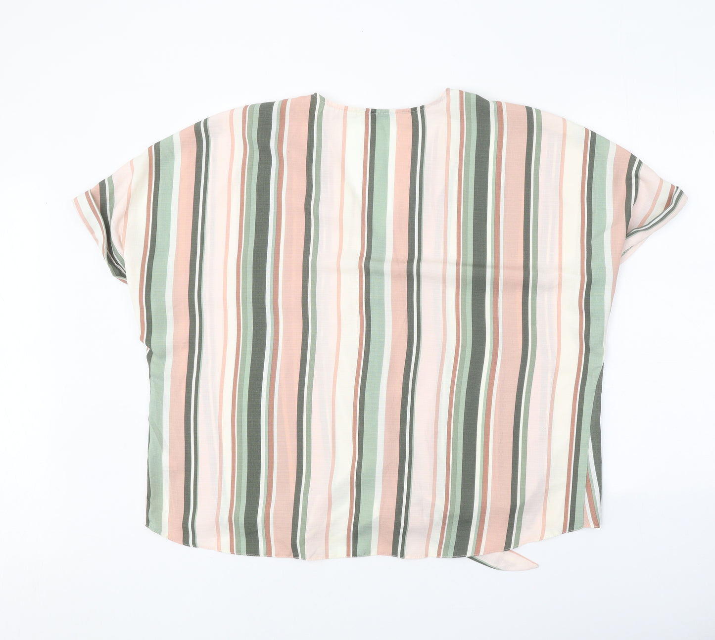 George Womens Multicoloured Striped Polyester Basic Button-Up Size 20 V-Neck