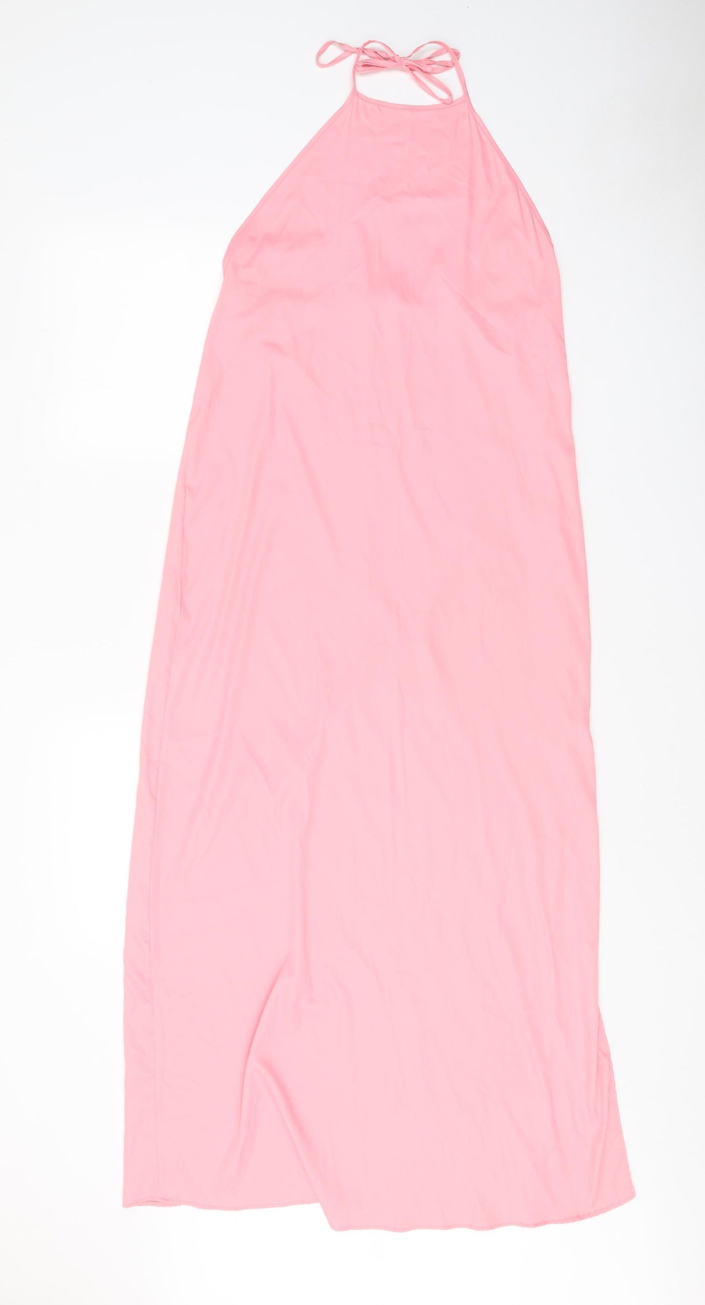 Zara Womens Pink Polyester Maxi Size S Halter Tie