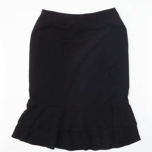 Precis Womens Black Polyester Trumpet Skirt Size 12 Zip