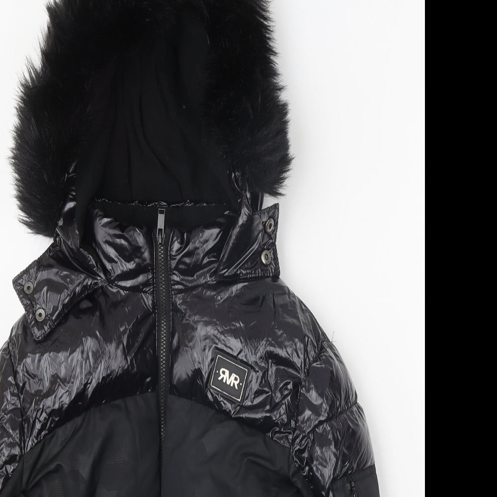 River Island Girls Black Puffer Jacket Jacket Size 11-12 Years Zip