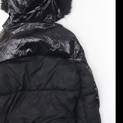 River Island Girls Black Puffer Jacket Jacket Size 11-12 Years Zip