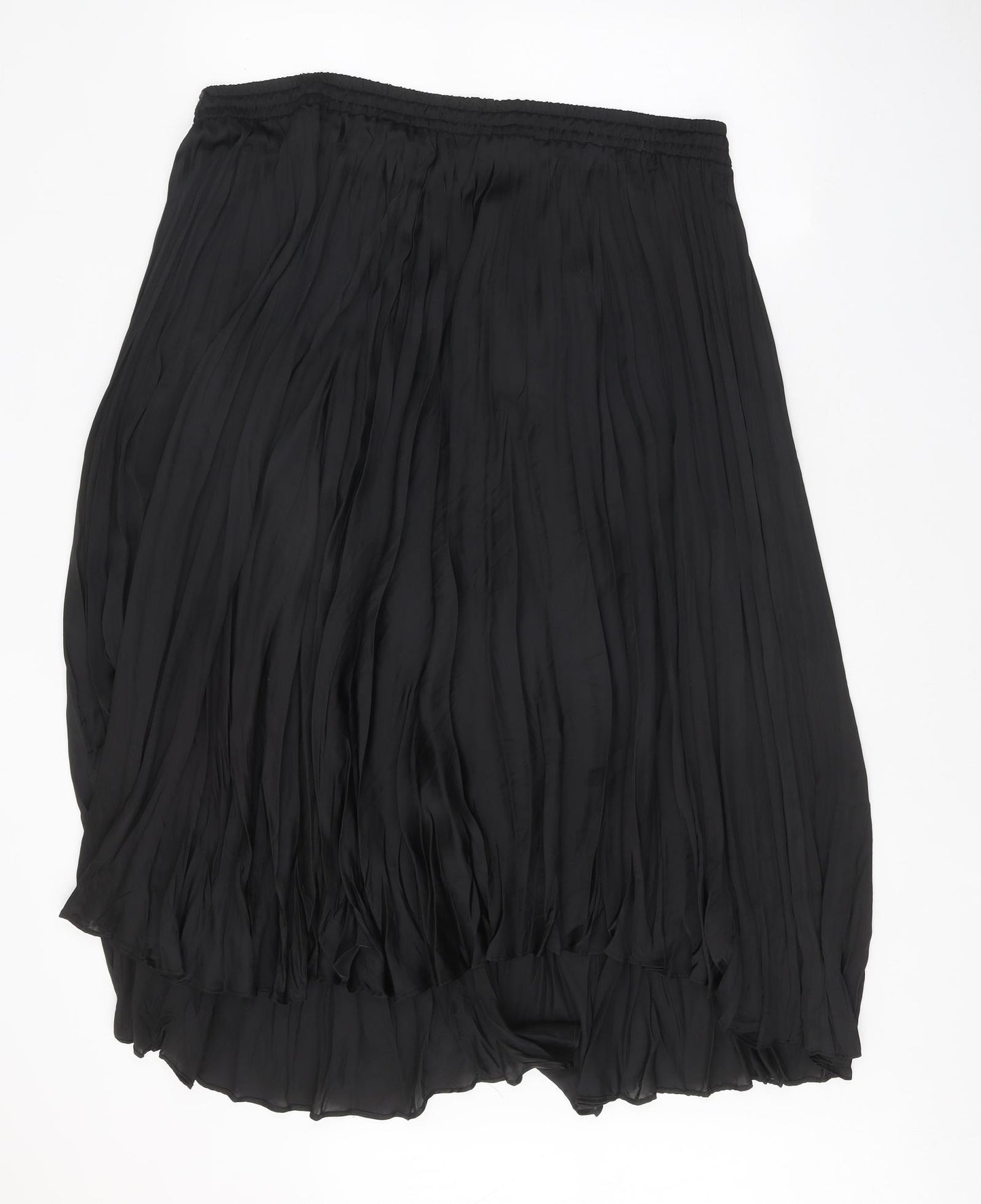 Marks and Spencer Womens Black Polyester Pleated Skirt Size 22