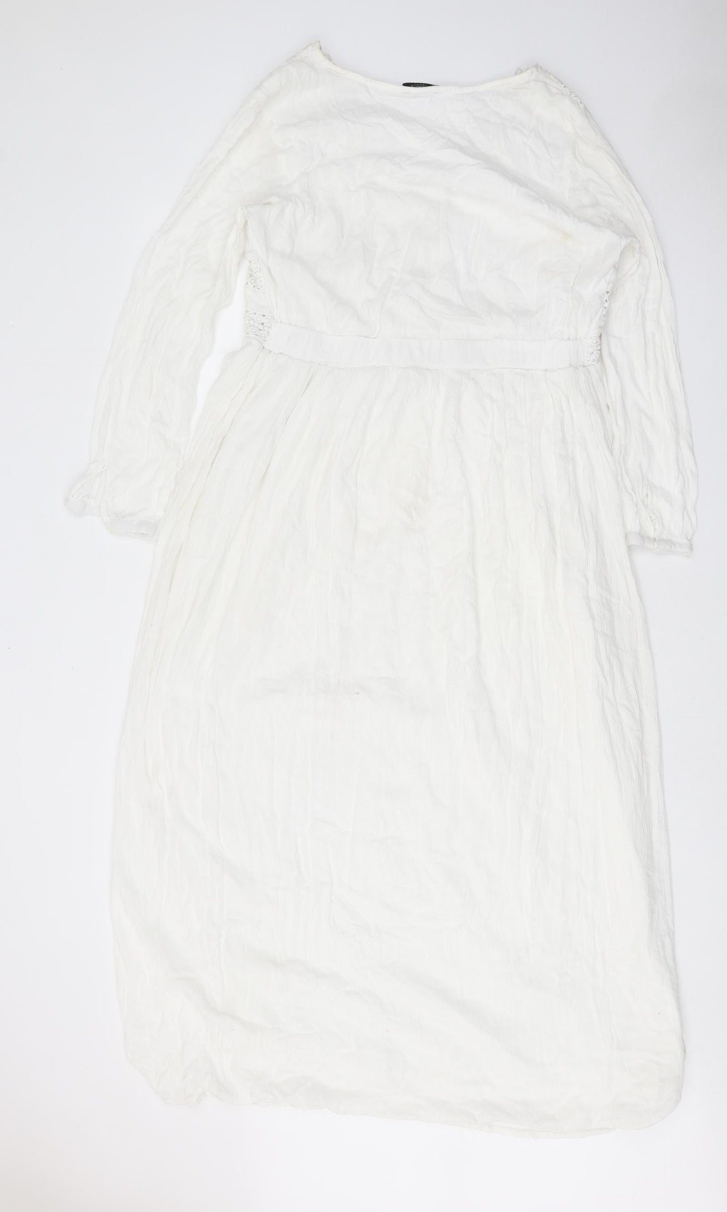 Yours Womens White Viscose A-Line Size 18 V-Neck Pullover