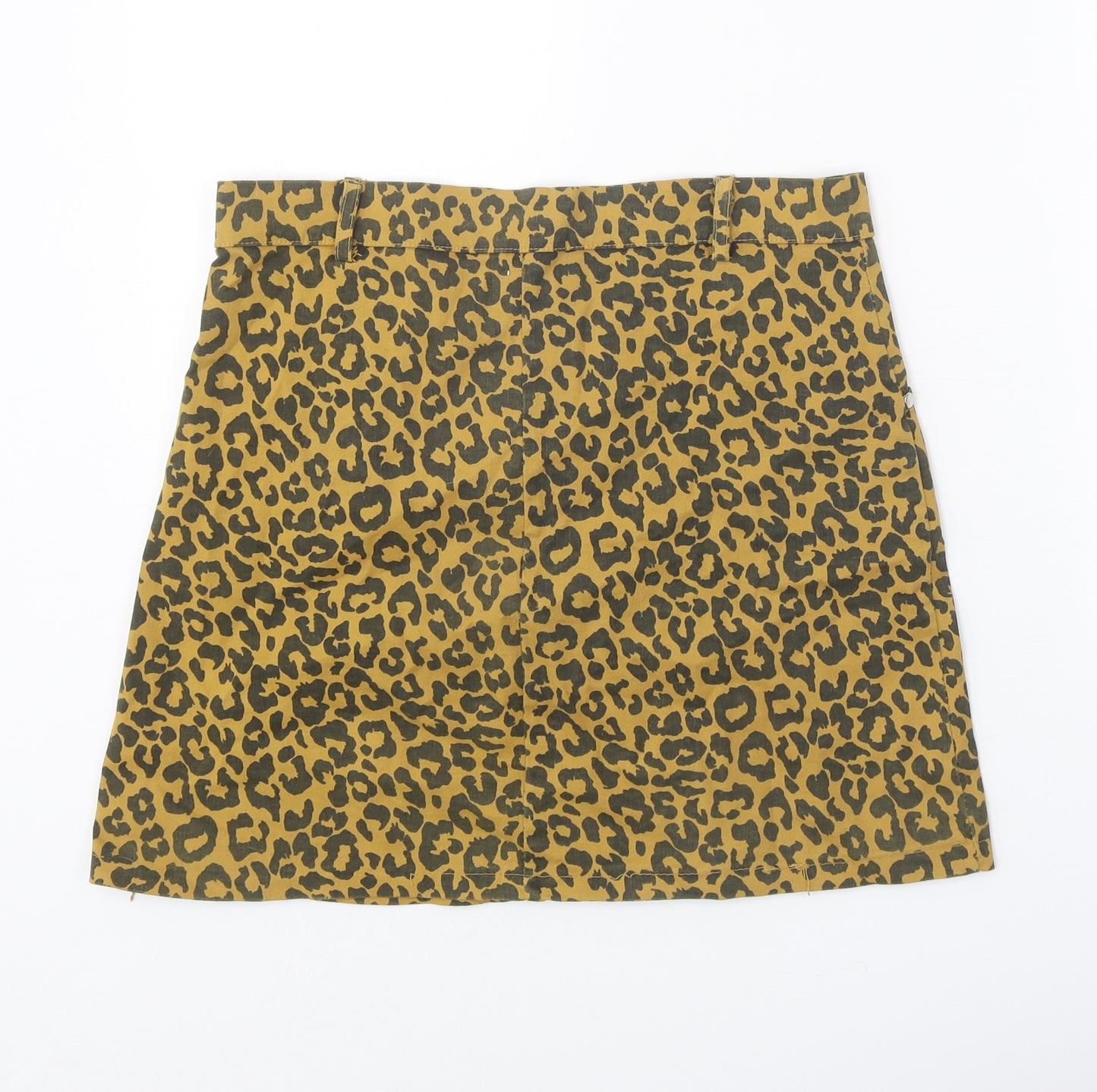 Preworn Womens Brown Animal Print Cotton Straight & Pencil Skirt Size M Zip - Leopard Pattern