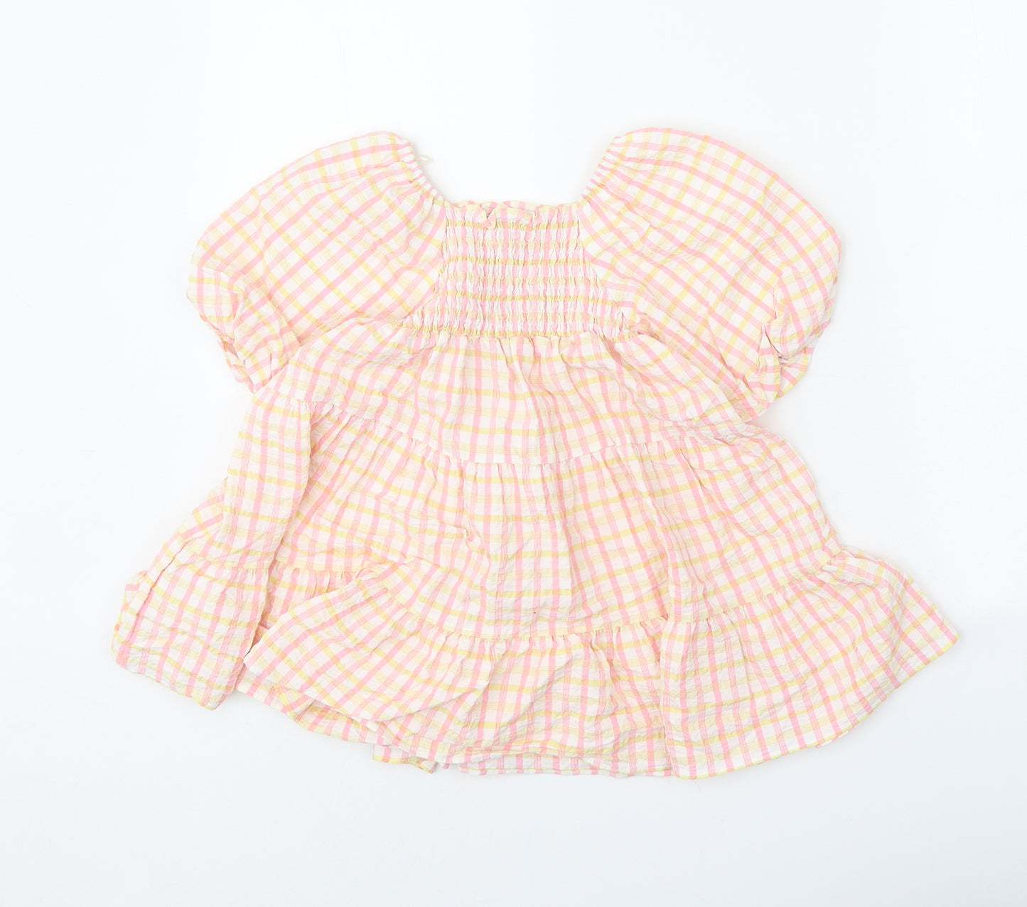 F&F Girls White Striped Polyester A-Line Size 2-3 Years Round Neck Pullover