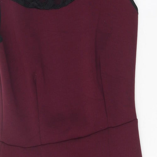 HMK Womens Purple Viscose A-Line Size 12 Round Neck Pullover