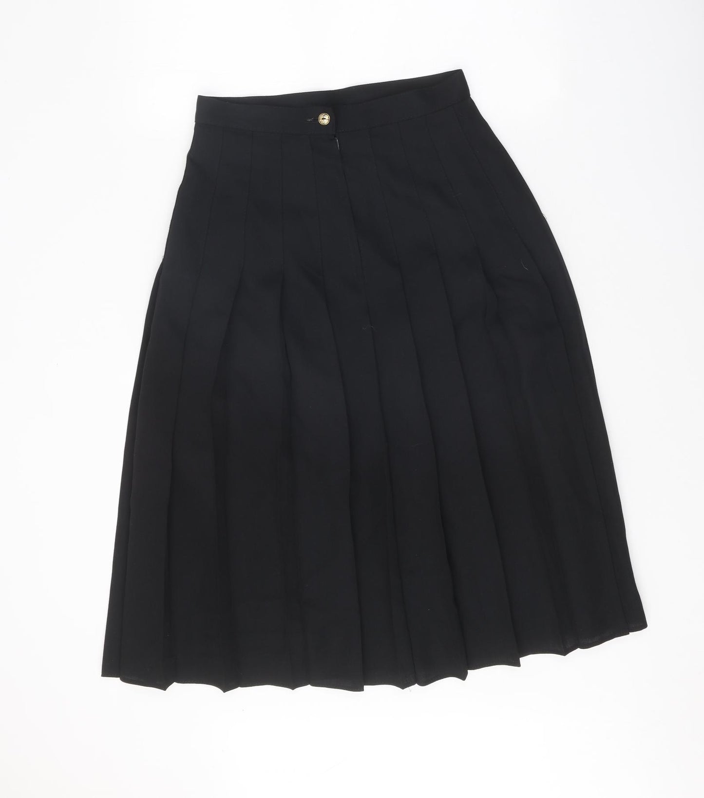 Preworn Womens Black Polyester Pleated Skirt Size 28 in Zip