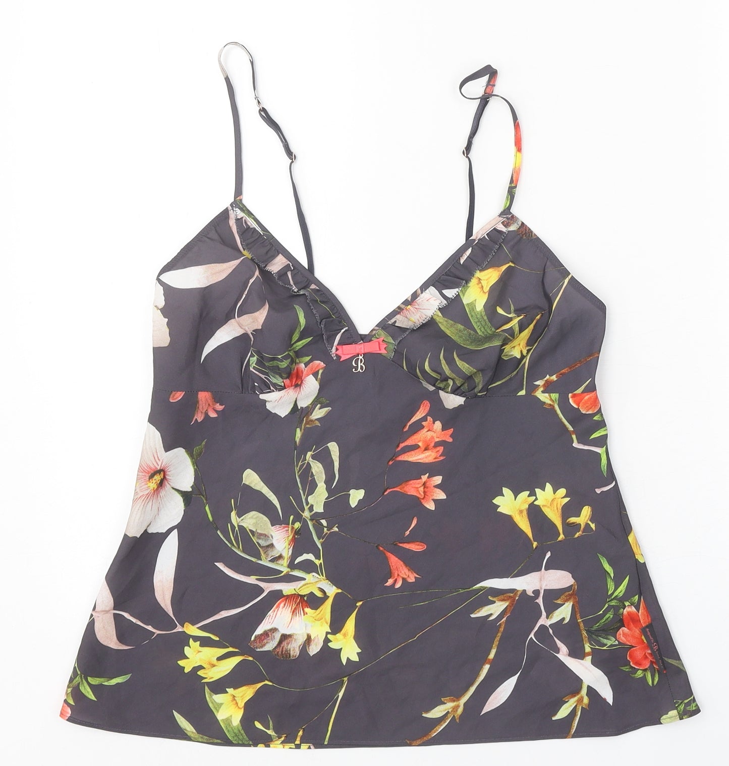 Ted Baker Womens Grey Geometric Polyester Camisole Tank Size 10 V-Neck