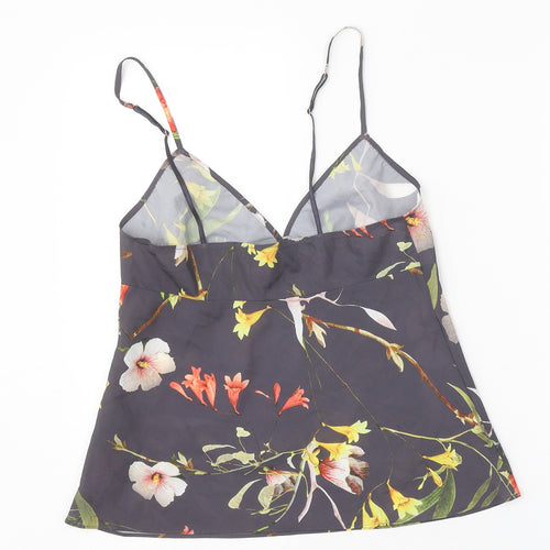 Ted Baker Womens Grey Geometric Polyester Camisole Tank Size 10 V-Neck