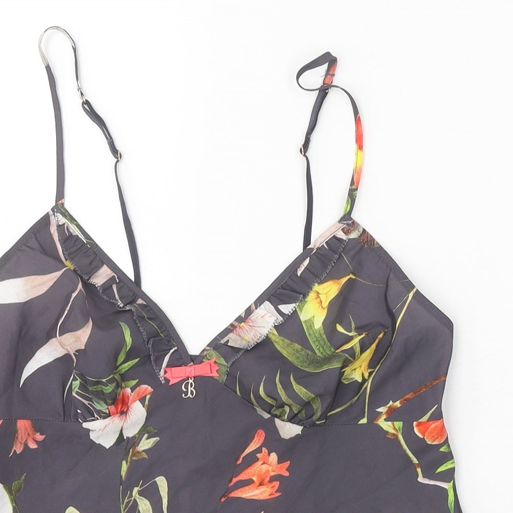 Ted Baker Womens Grey Geometric Polyester Camisole Tank Size 10 V-Neck