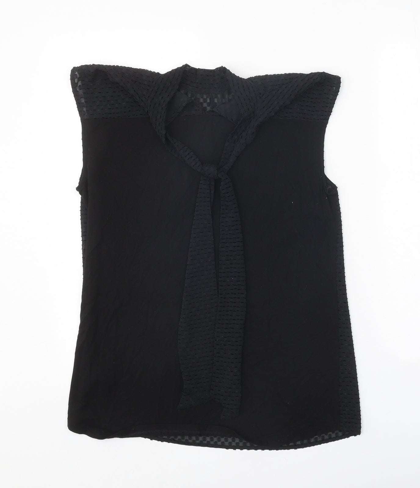 NEXT Womens Black Polyester Basic Blouse Size 12 Round Neck