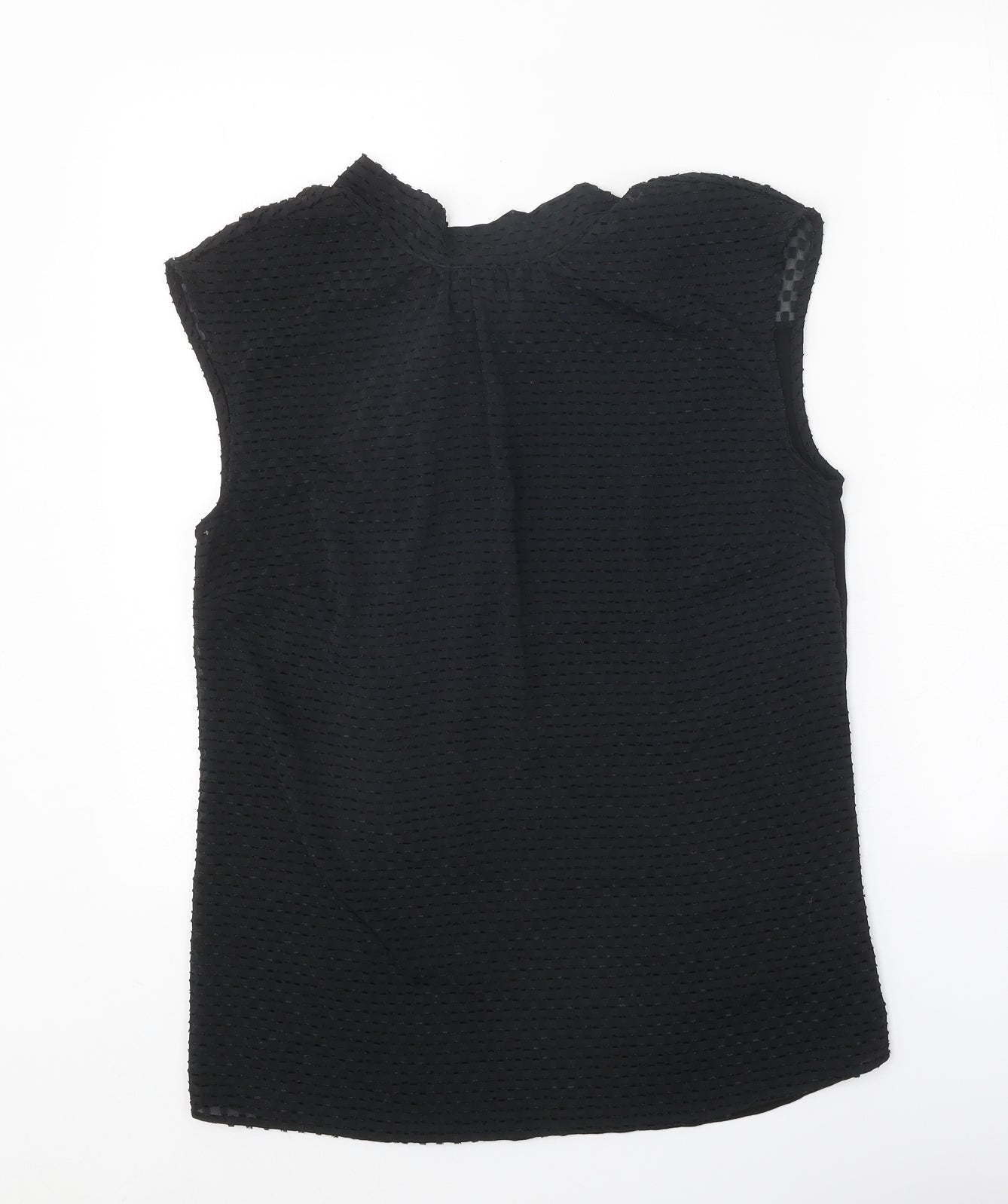 NEXT Womens Black Polyester Basic Blouse Size 12 Round Neck
