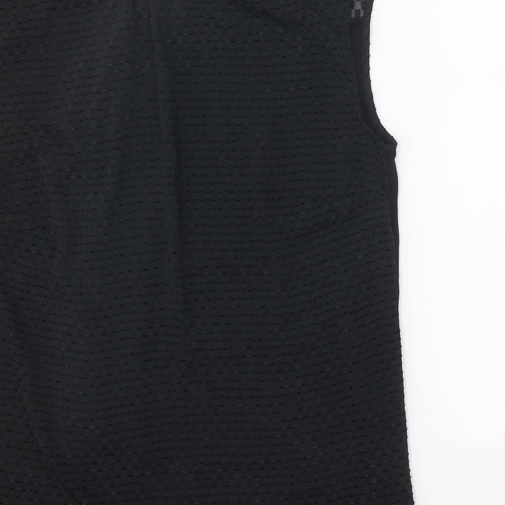 NEXT Womens Black Polyester Basic Blouse Size 12 Round Neck