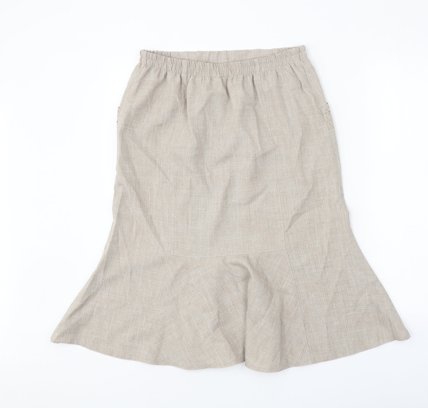 Afibel Womens Beige Polyester Trumpet Skirt Size 12