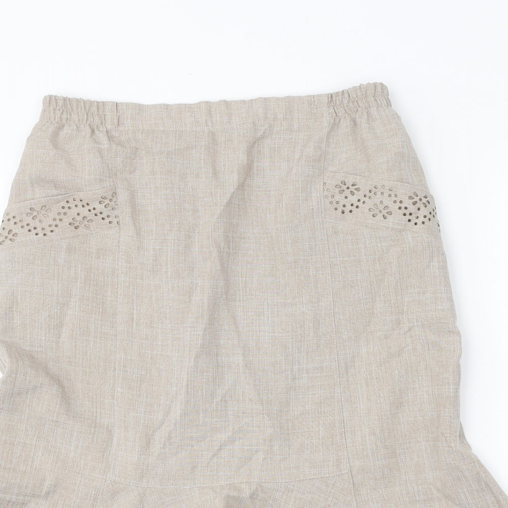 Afibel Womens Beige Polyester Trumpet Skirt Size 12