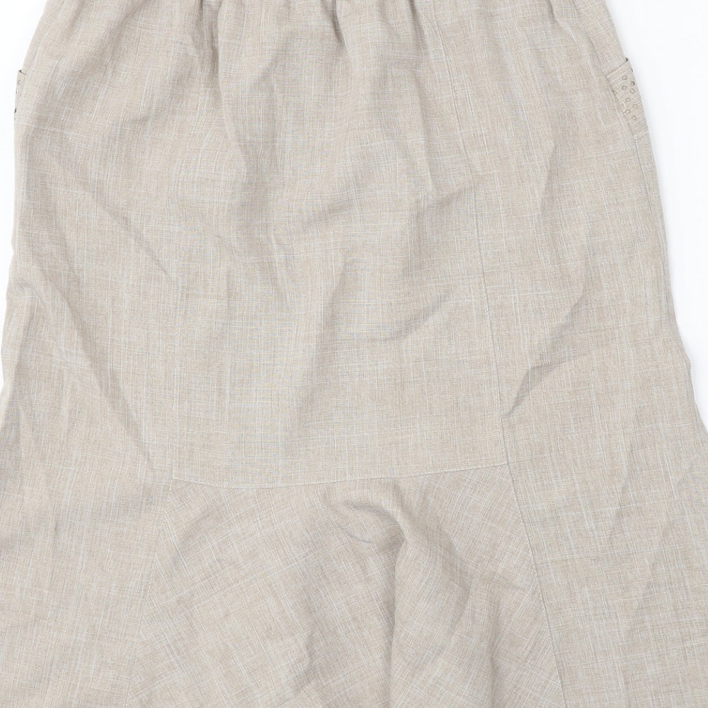 Afibel Womens Beige Polyester Trumpet Skirt Size 12
