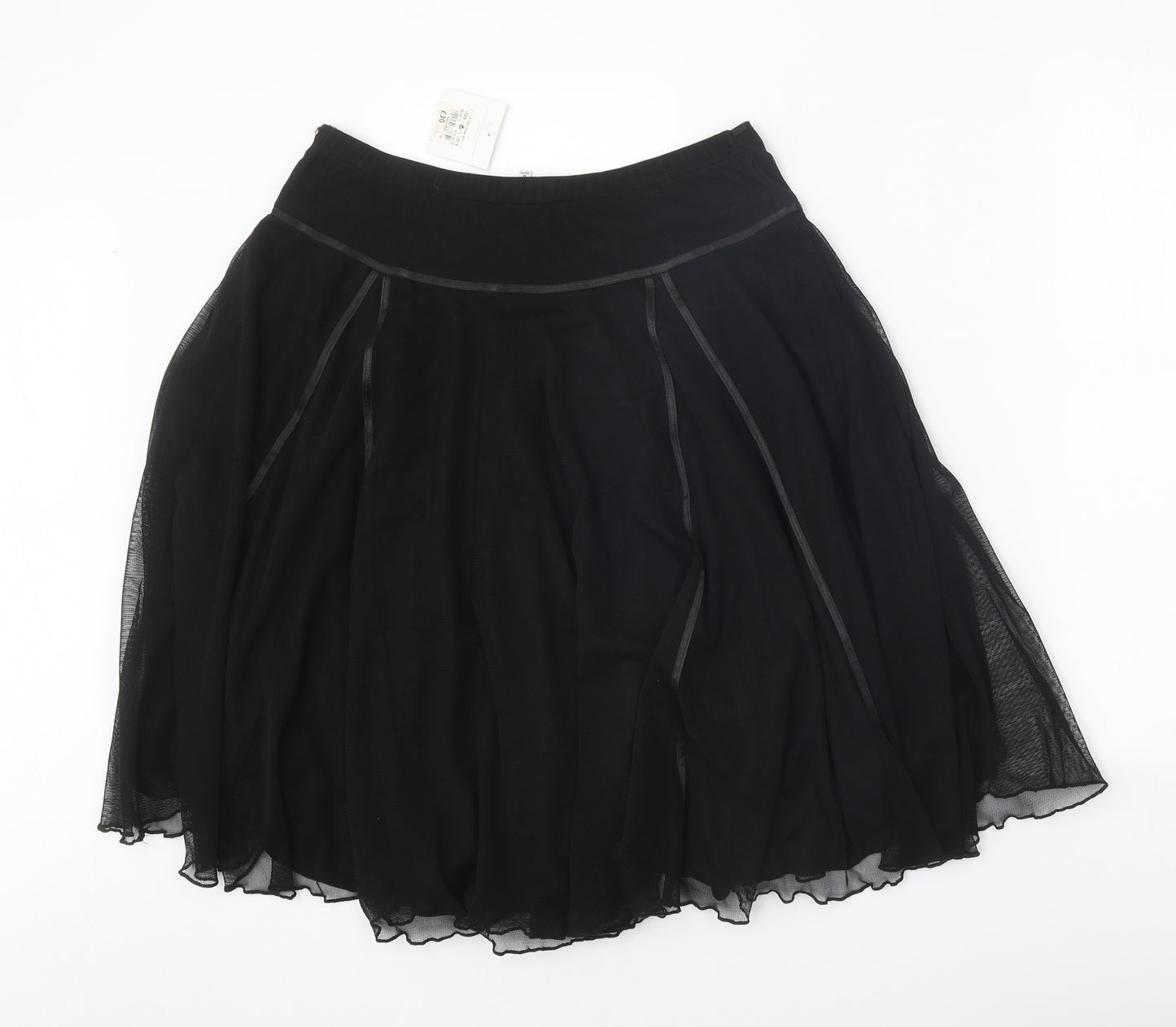 Debenhams Womens Black Polyester Swing Skirt Size 12 Zip