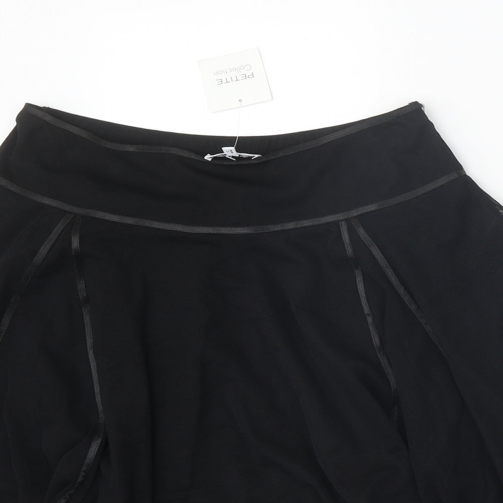 Debenhams Womens Black Polyester Swing Skirt Size 12 Zip