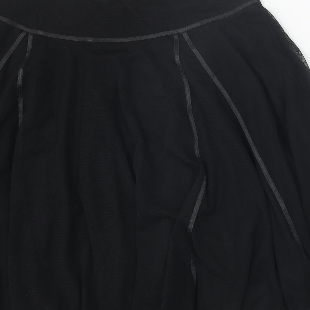 Debenhams Womens Black Polyester Swing Skirt Size 12 Zip
