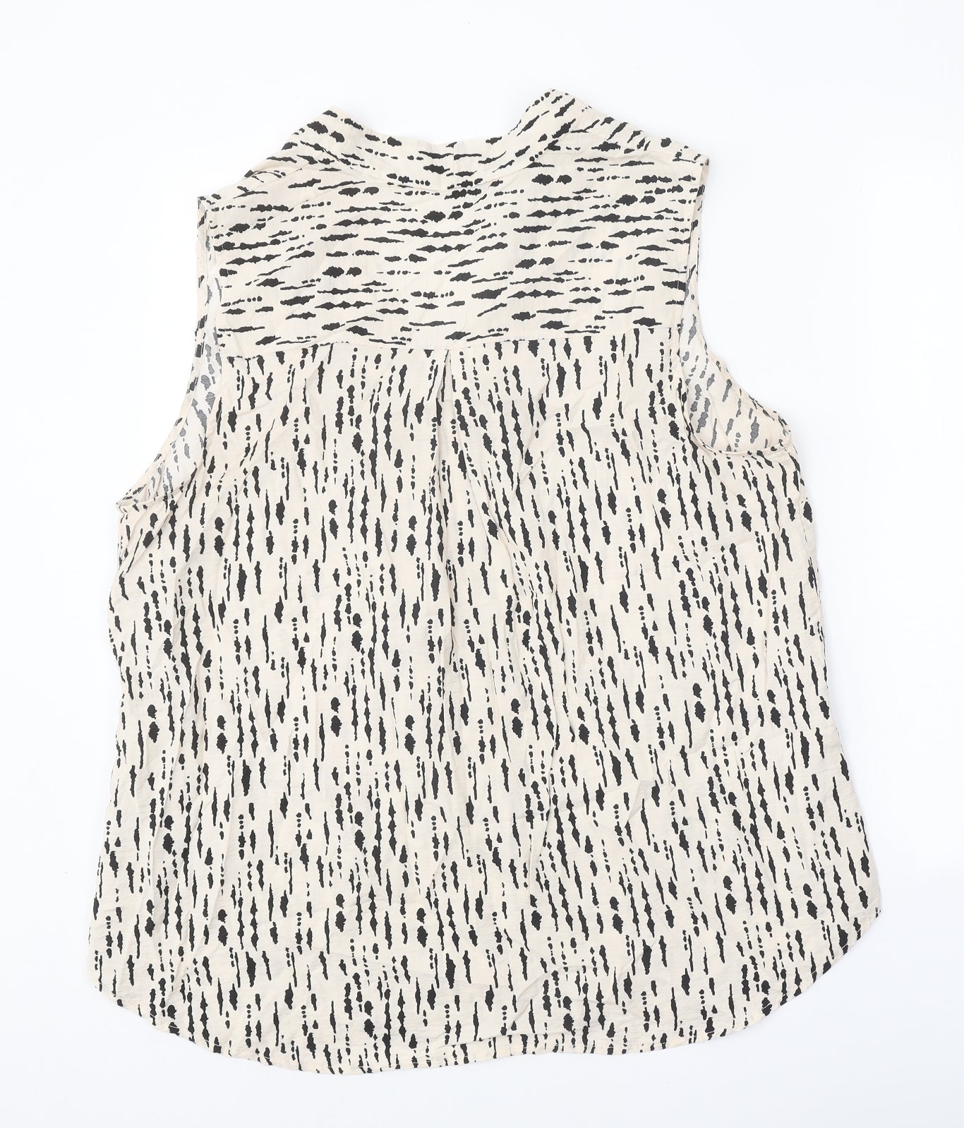 Matalan Womens White Geometric Viscose Basic Tank Size 18 V-Neck