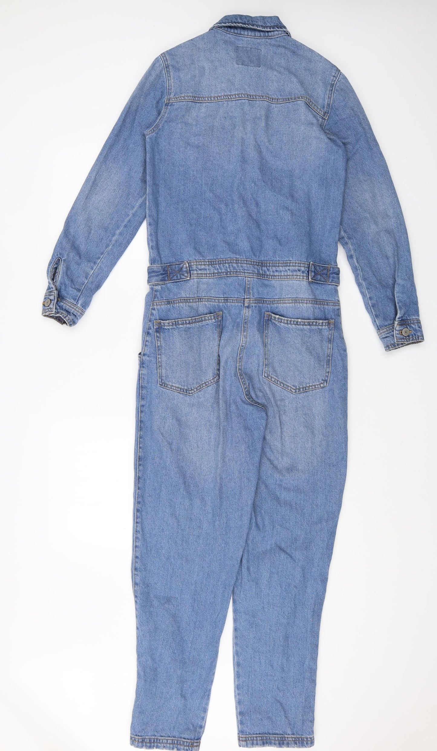 Denim Co Womens Blue 100% Cotton Jumpsuit One-Piece Size 8 Button