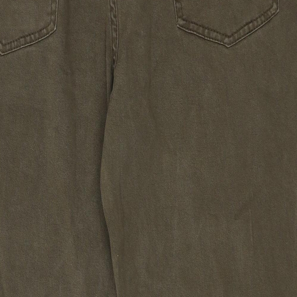 Marks and Spencer Womens Green Lyocell Trousers Size 14 Regular Zip