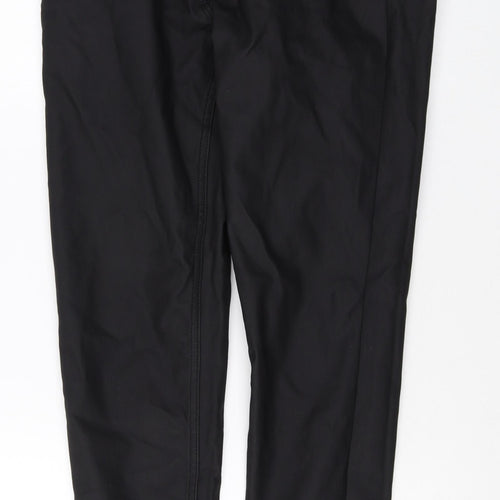 New Look Womens Black Herringbone Viscose Trousers Size 12 Regular Zip
