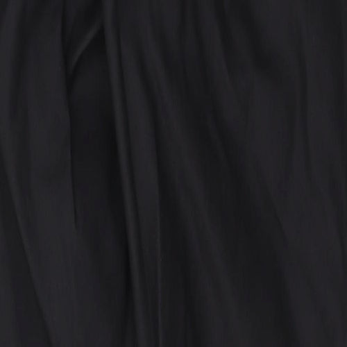 New Look Womens Black Herringbone Viscose Trousers Size 12 Regular Zip