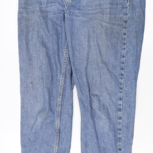 Topshop Womens Blue Cotton Straight Jeans Size 30 Regular Zip