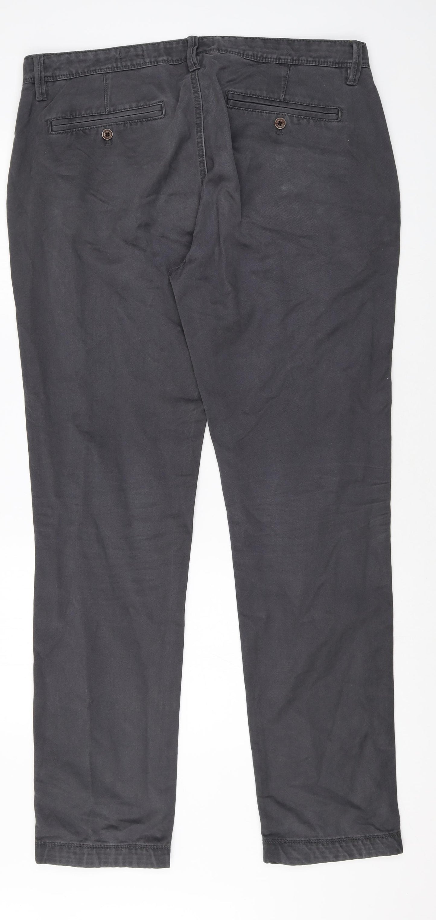 Fat Face Mens Green Cotton Chino Trousers Size 36 in Regular Zip