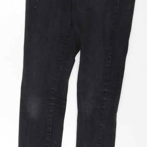 Denim & Co. Womens Black Cotton Skinny Jeans Size 12 Regular Zip
